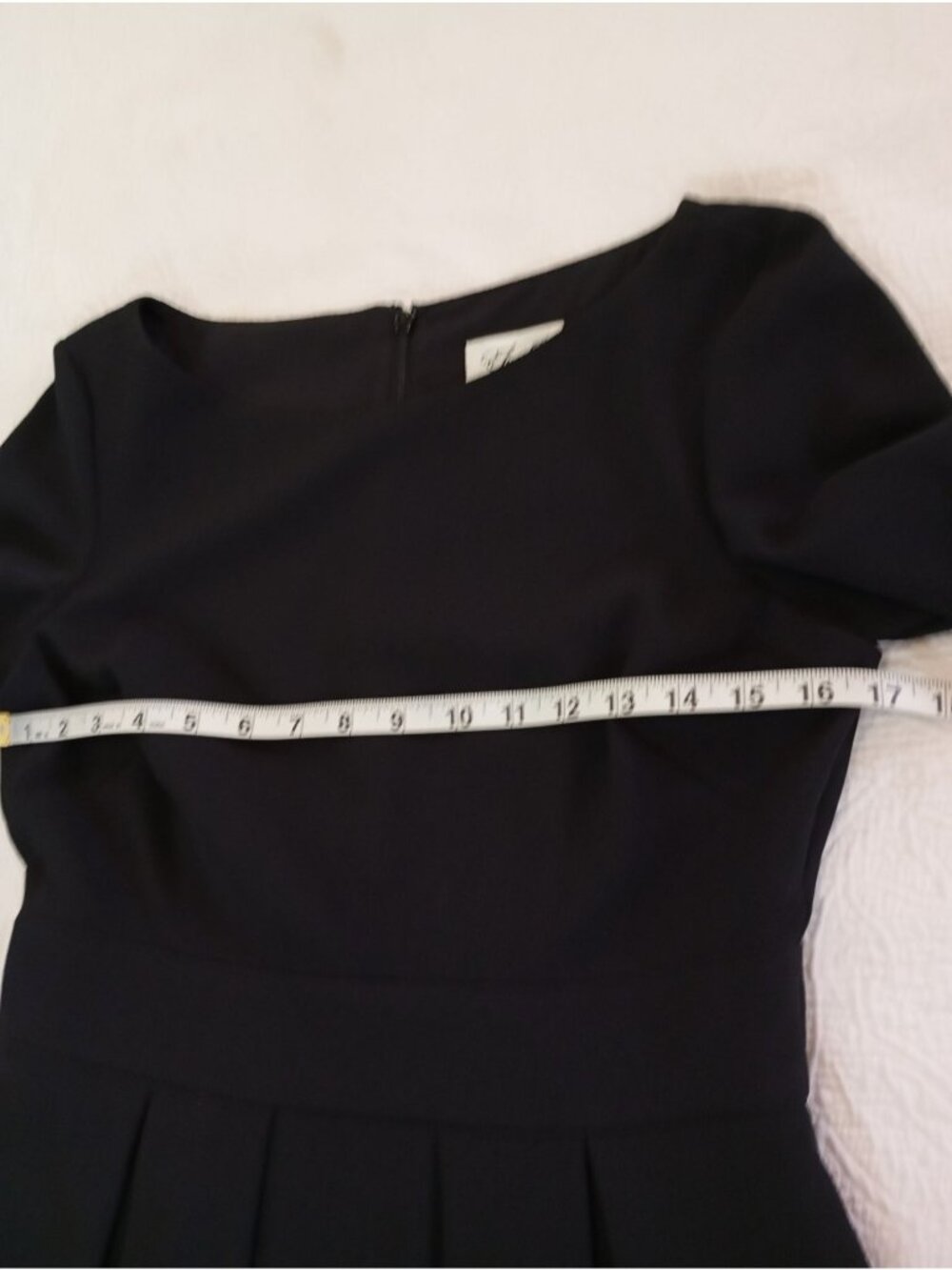 Eliza J Black Bell Sleeve Fit & Flare Dress With Lace Detail Size 6 - Picture 11 of 12